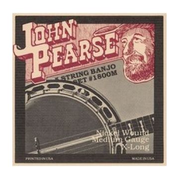 Preview of John Pearse 1800M 5 string Banjo Nickel Wound Medium