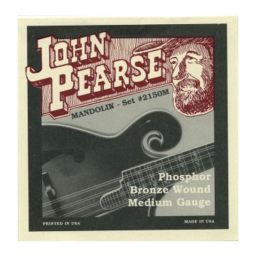 Preview van John Pearse 2150M medium Phosphor bronze mandolin Loop-end