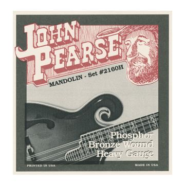 Preview van John Pearse 2160H Heavy Phosphor bronze mandolin Loop-end