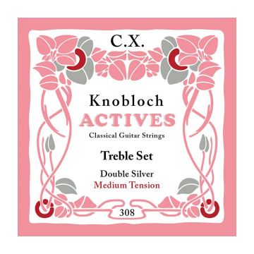 Preview of Knobloch 308CX Actives Medium tension Double Silver CX carbon Treble set