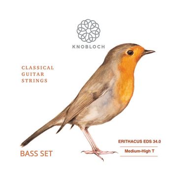 Preview of Knobloch EDS 34.0 ERITHACUS BASS-pack Medium-High tension Double Silver (Basses only)