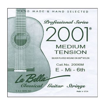 Preview of La Bella 2006M/E single E 6th string from 2001medium tension set