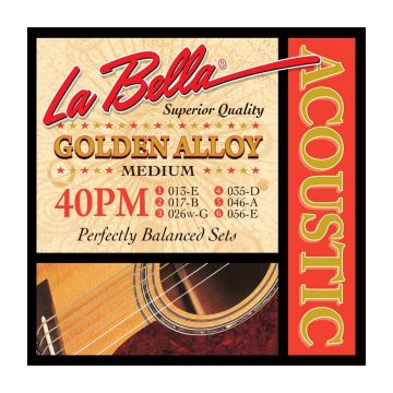 Preview of La Bella 40PM Medium Golden Alloy Wound