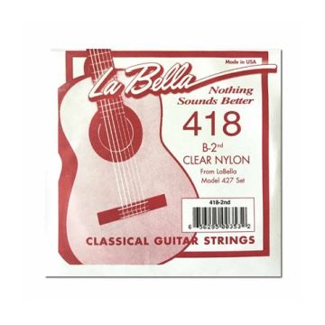 Preview van La Bella 418 single B-2nd string, Clear nylon