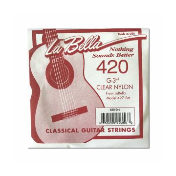 Preview of La Bella 420 single Elite G-3 string, Clear nylon