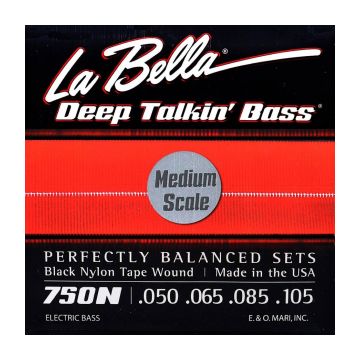 Preview of La Bella 750N-M Black Nylon Tape Wound Medium Scale