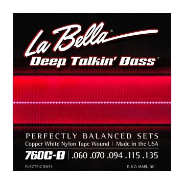 Preview van La Bella 760C-B Copper White Nylon Tape, 5-String