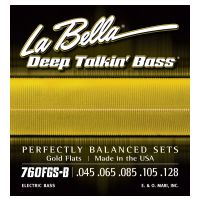 Thumbnail van La Bella 760FGS-B Flatwound Gold alloy