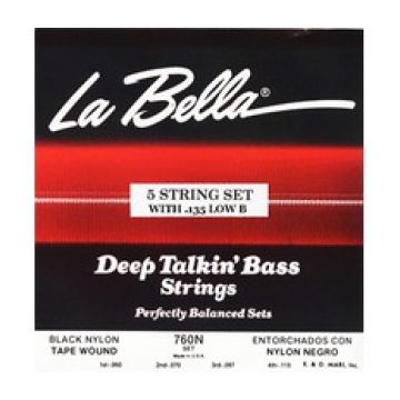 Preview of La Bella 760N-B Low B Black Nylon Tape Wound