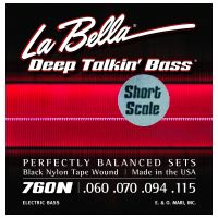 Thumbnail of La Bella 760N-S Black Nylon Tape Wound Short Scale