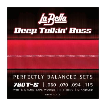 Preview van La Bella 760T-S  White Nylon Tape Wound Short scale