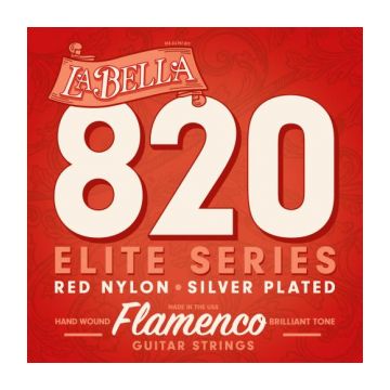 Preview of La Bella 820 Flamenco Red nylon: silver plated