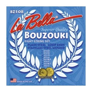 Preview van La Bella BZ508 Bouzouki Stainless Steel - Loop End