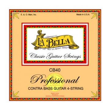 Preview of La Bella CB40-BE string set contrabass 4, 750mm scale,  silverplated Ball-end