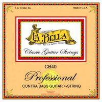 Thumbnail of La Bella CB40-PE string set contrabass 4, 750mm scale, clear nylon trebles &amp; silverplated basses Plain end