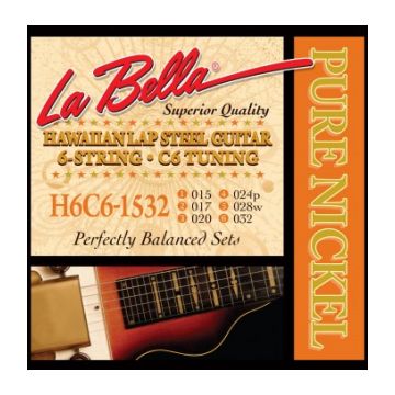 Preview of La Bella H6C6-1532 Hawaiian Lap Steel Guitar, Pure Nickel &ndash; 6-String C6 Tuning 15-32