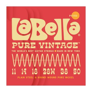 Preview of La Bella PV1150 Pure Vintage&trade; Electric Guitar Strings 11-50