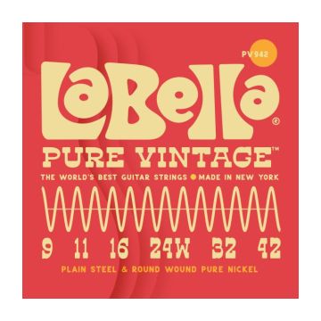 Preview of La Bella PV942 Pure Vintage&trade; Electric Guitar Strings 9-42