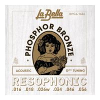 Thumbnail of La Bella RPG6-1656 Resophonic &ndash; G6th 16-56 RESONATOR PHOSPHOR BRONZE ACOUSTIC GUITAR STRINGS 16-56 G 6th tuning