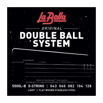Preview of La Bella S500L-B Double Ball Bass Flat Wound – Light 43-128, 5-String
