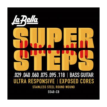 Preview of La Bella SS40-CB Super Steps, 6-String &ndash; Extra Light 29-118  long scale