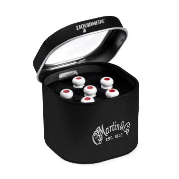 Preview of Martin 18APP0004  LUXE BY MARTIN&reg; Bridge Pins (Bone With Red dot) 2A