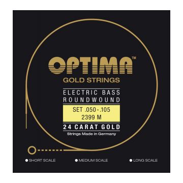 Preview of Optima 2399L Gold strings Medium 24 Karat gold long scale