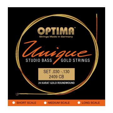 Preview of Optima 2409 CB-SL Unique studio Gold strings  24 Karat gold Super Long scale Tapered B