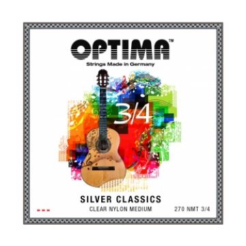 Preview of Optima 270NMT-3/4 Silver classics medium tension. fractional 3/4th set