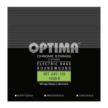 Preview of Optima 4299B Chrome strings 5-string Low-B Regular Light  Long scale