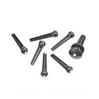 Thumbnail van Planet Waves PWPS10 Injected Molded Bridge Pins with End Pin Set, Ebony with Ivory Dot