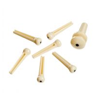 Thumbnail of Planet Waves PWPS12 D&#039;Addario Injected Molded Bridge Pins with End Pin, Set of 7, Ivory with Ebony Dot
