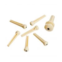 Thumbnail van Planet Waves PWPS12 D'Addario Injected Molded Bridge Pins with End Pin, Set of 7, Ivory with Ebony Dot