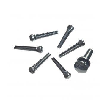Preview of Planet Waves PWPS9  Injected Molded Bridge Pins with End Pin, Set of 7, Ebony