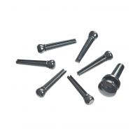 Thumbnail van Planet Waves PWPS9  Injected Molded Bridge Pins with End Pin, Set of 7, Ebony
