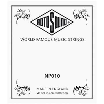 Preview of Rotosound NP010 .010 string for electric/acoustic guitar, stainless steel