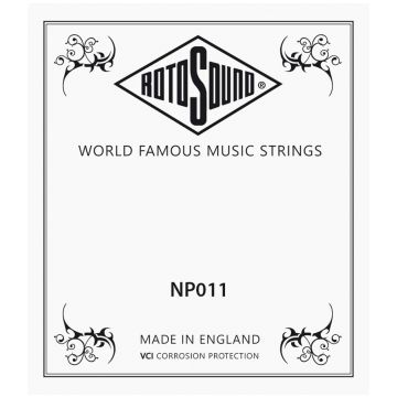Preview of Rotosound NP011 .011 string for electric/acoustic guitar, stainless steel