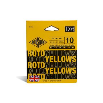 Preview of Rotosound R10-3 Roto 'Yellows&rsquo; Regular nickel 3-pack