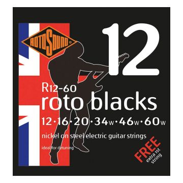 Preview of Rotosound R12-60 Roto &#039;blacks&quot;  Heavy de-tune
