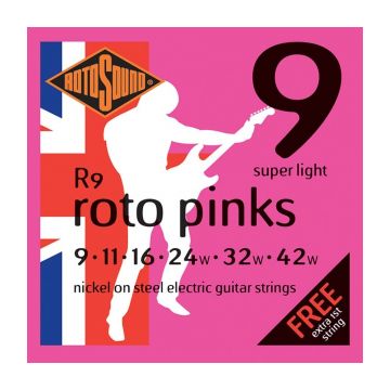 Preview van Rotosound R9 Roto &#039;Pinks&#039; Super light nickel