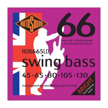 Preview van Rotosound RDB665LD Swingbass 5 String stainless Roundwound Double ball-end