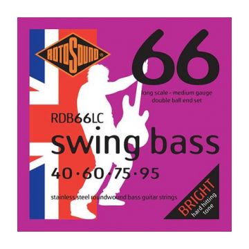 Preview van Rotosound RDB66LC Swingbass  stainless Roundwound Double ball-end