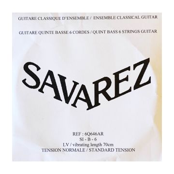 Preview of Savarez 646AR Single B-6 string, from 6Q640AR string set, scale length 70cm, standard tension
