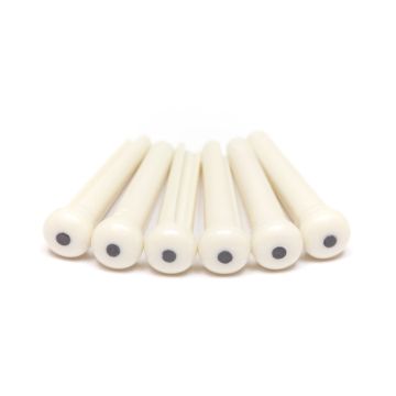 Preview of TUSQ PP-1122-00 TUSQ TRADITIONAL BRIDGE PINS (Martin) WHITE WITH 2MM BLK DOT