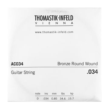 Preview van Thomastik AC034 Single .034 Bronze Flat Wound