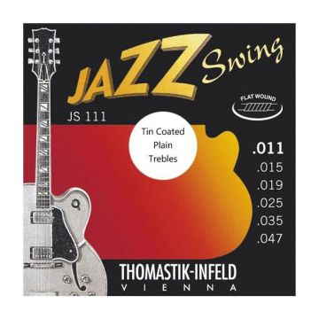 Preview of Thomastik JS111T Jazz Swing Flat wound Tin plated trebles
