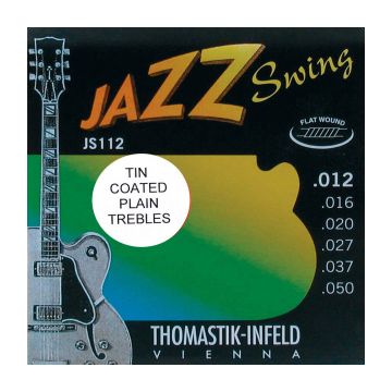 Preview van Thomastik JS112T Jazz Swing  Flat wound Tin plated trebles