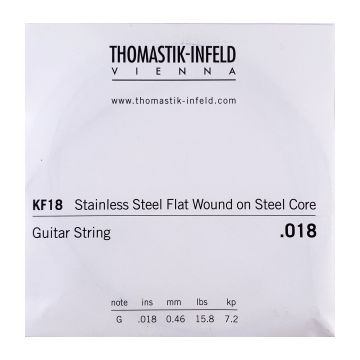 Preview van Thomastik KF18 Single .018 Stainless Steel Flat Wound on Steel Core