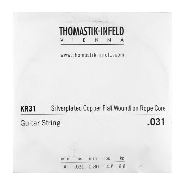 Preview of Thomastik KR31 Single .031 Silverplated Copper Flat Wound on Rope Core