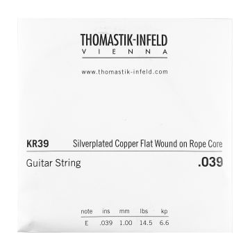 Preview of Thomastik KR39 Single .039 Silverplated Copper Flat Wound on Rope Core
